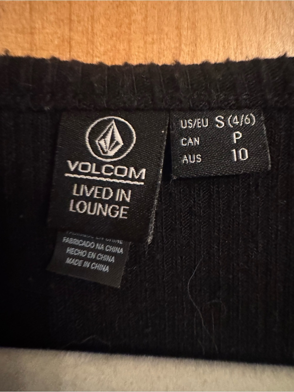 Volcom Black Ribbed Button-Front Crop Top - Picture 3 of 3
